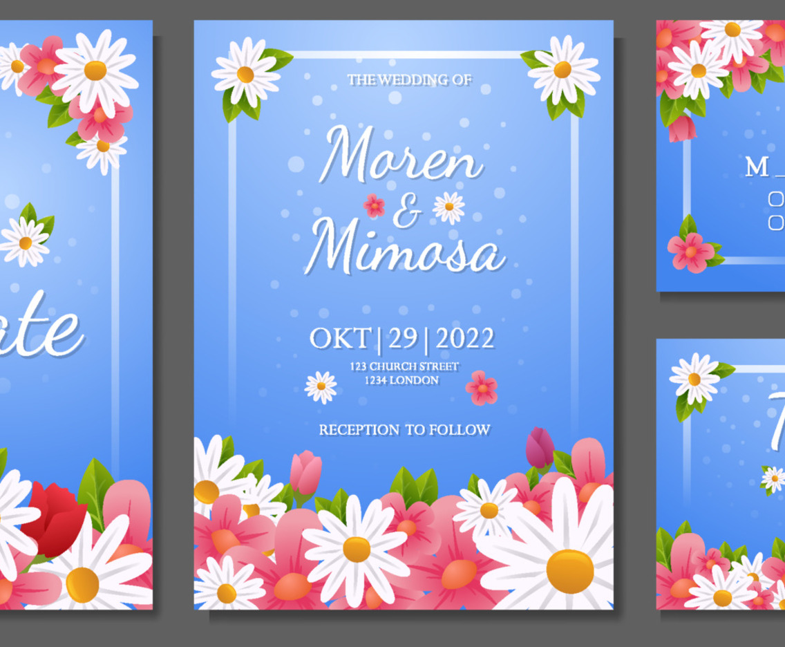 Spring Flower Wedding Invitation Set Collection