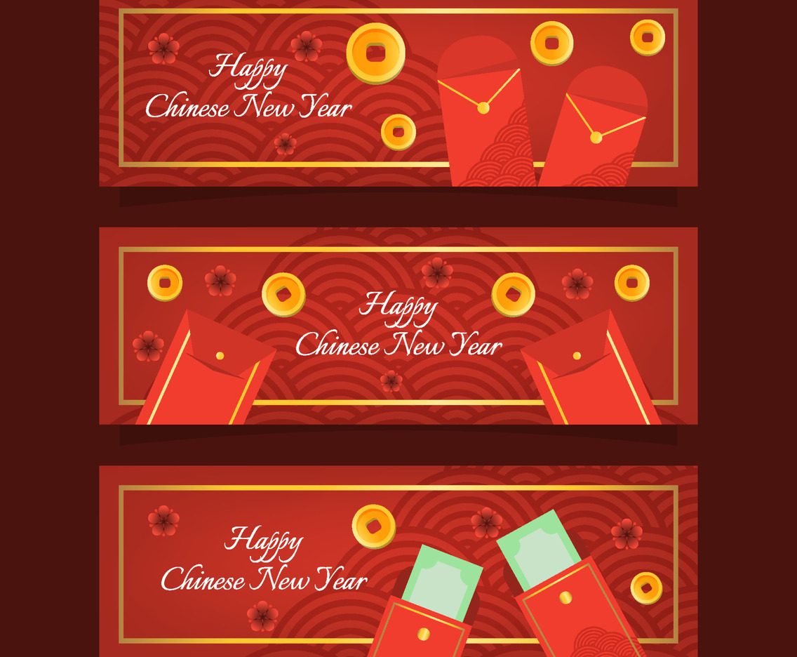 Chinese New Year Red Pocket Banner Collection