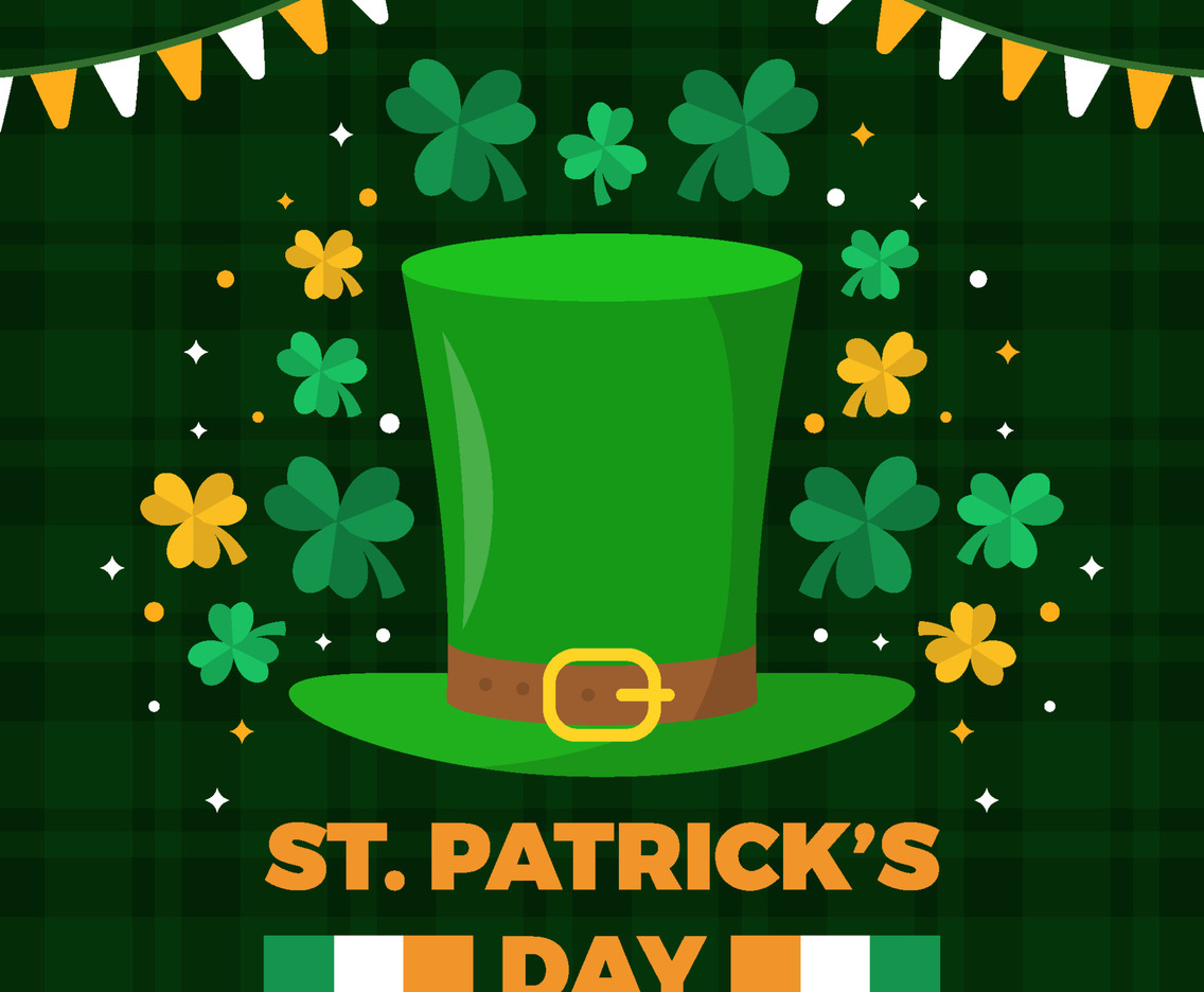 Flat St.Patrick's Day Hat Festivity Concept