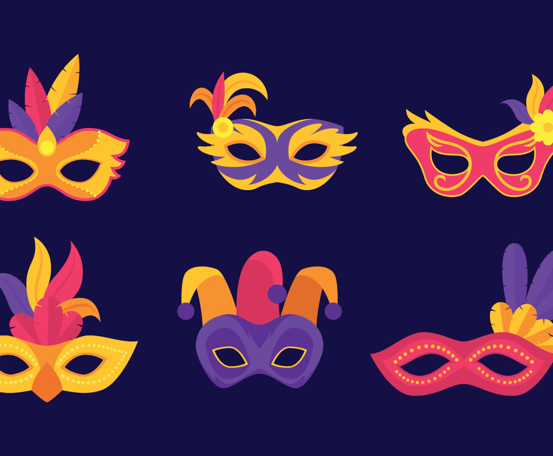 Mardi Gras Mask Icon Set