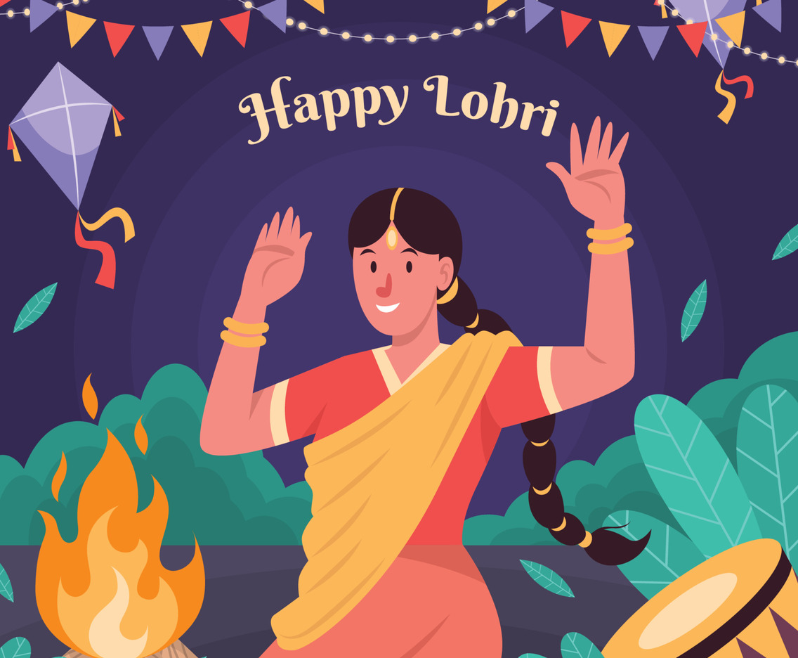 A Girl Dancing Celebrate Lohri Day