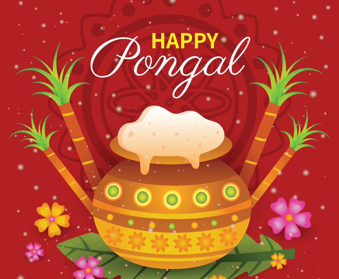 Colorful Happy Pongal Background