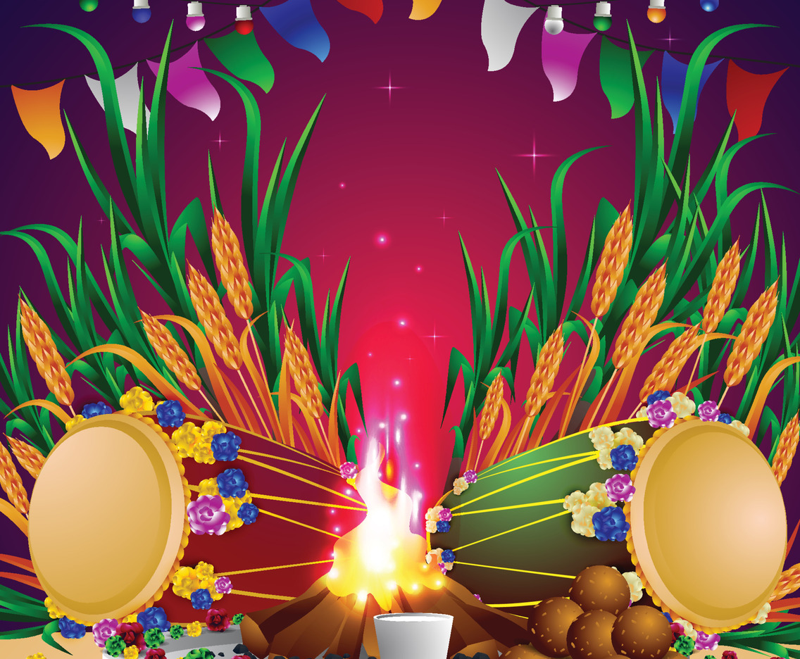 Lohri Festival Background Concept