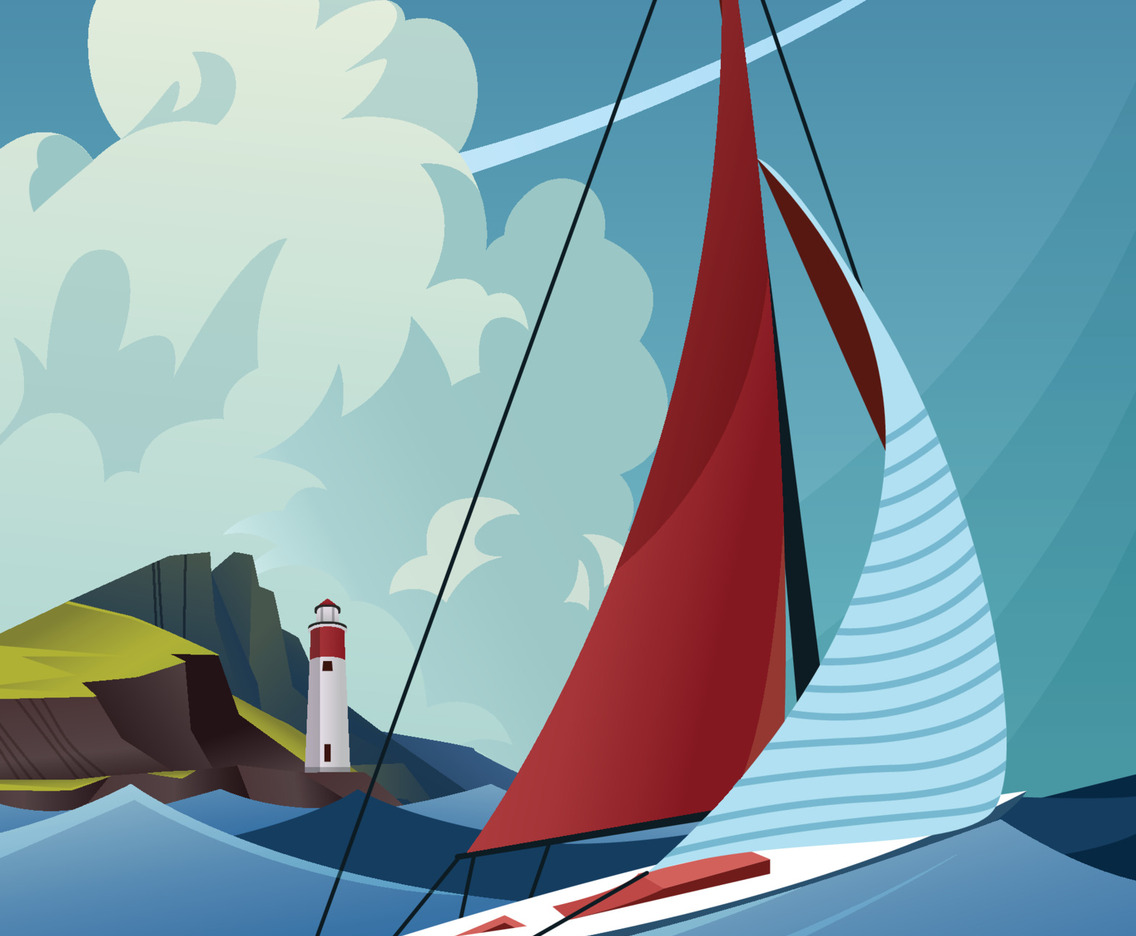 A Sailboat In The Middle Of The Ocean