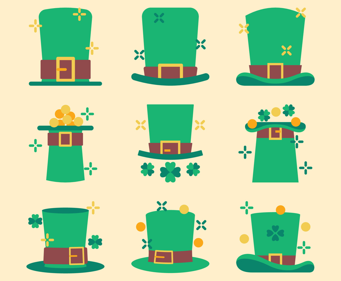 Saint Patrick Hat Icon Set