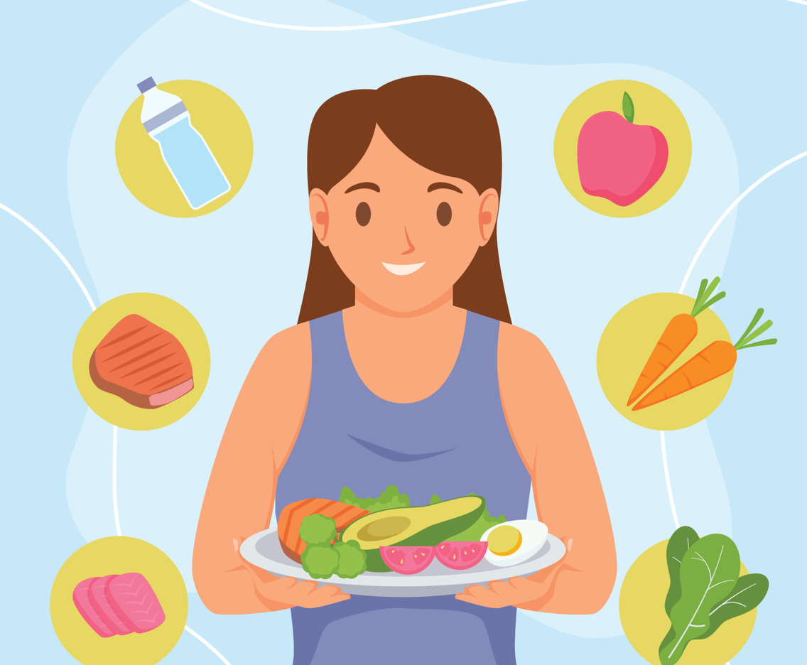 Young Woman Presenting Healthy Food