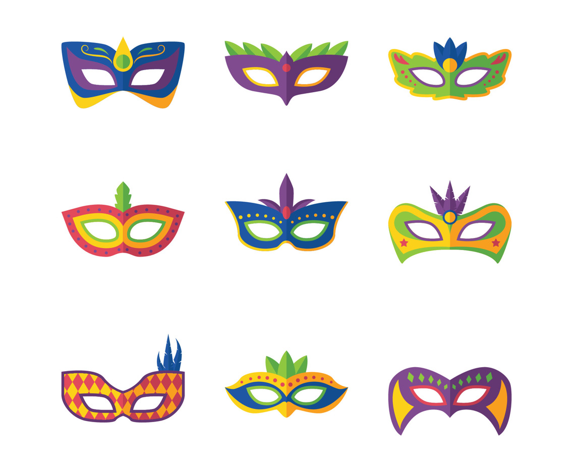 Mardi Gras Mask Icon Set