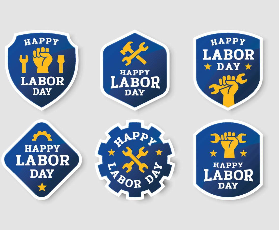 Happy Labor Day Badge Collection