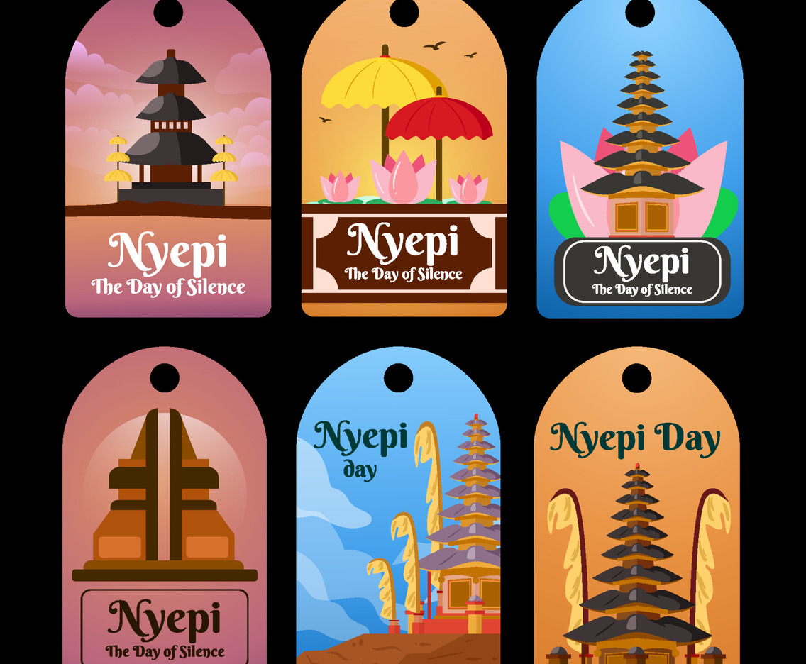 Balinese Nyepi Day Label Set