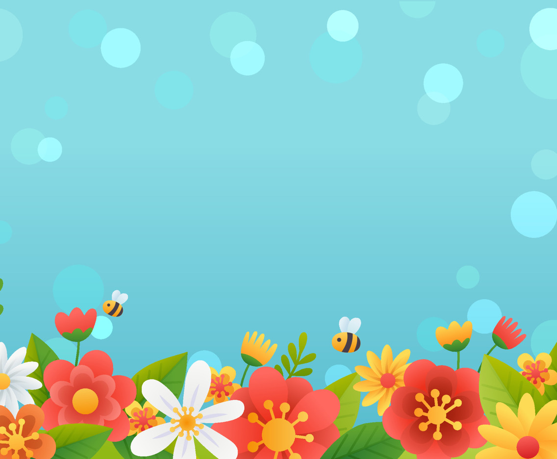 Spring Background With Flower And Bee