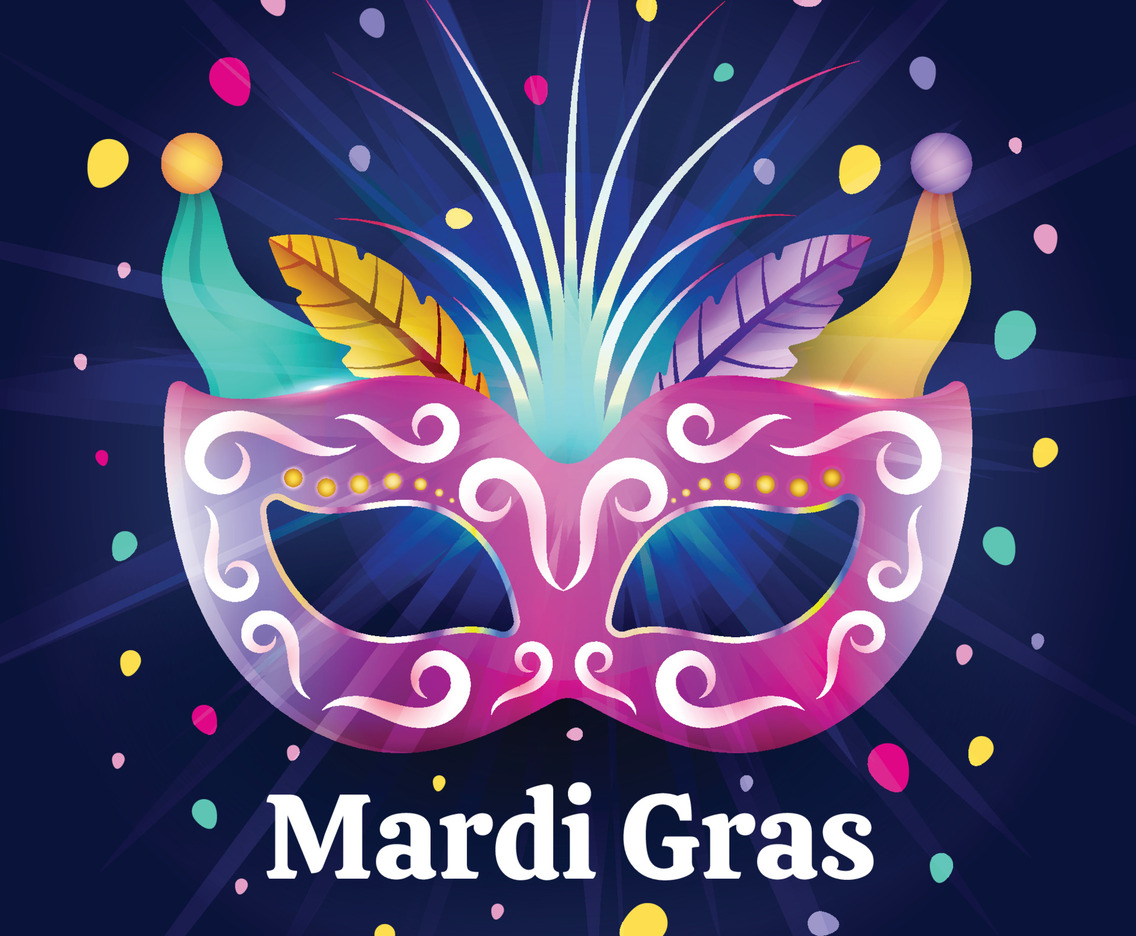 Mardi Gras with Mask Background Template