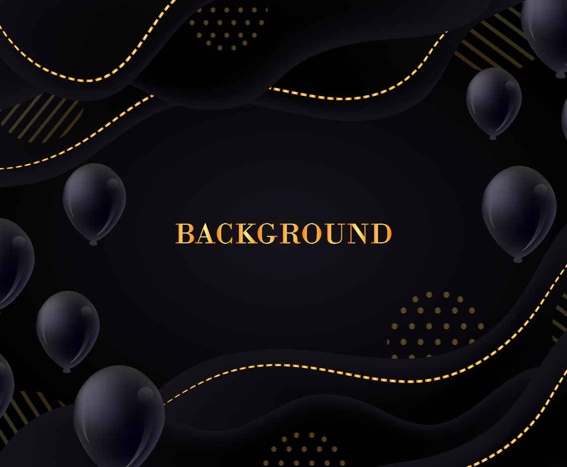 Black Background with Balloons
