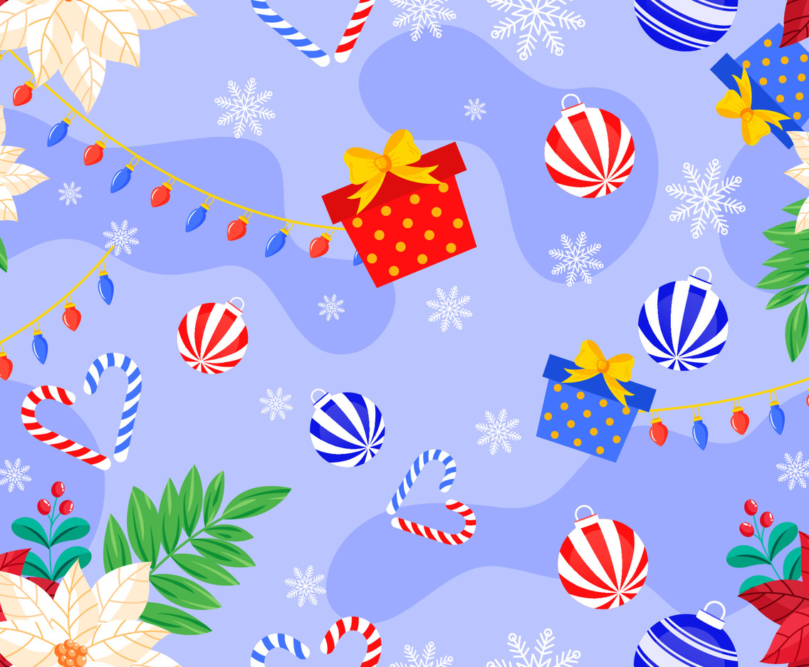 Christmas Ornament Seamless Pattern