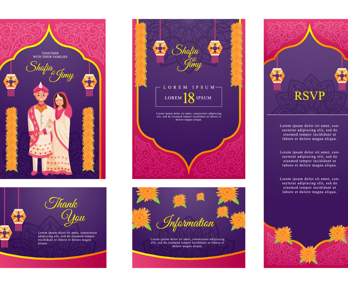 Indian Wedding Invitation Set