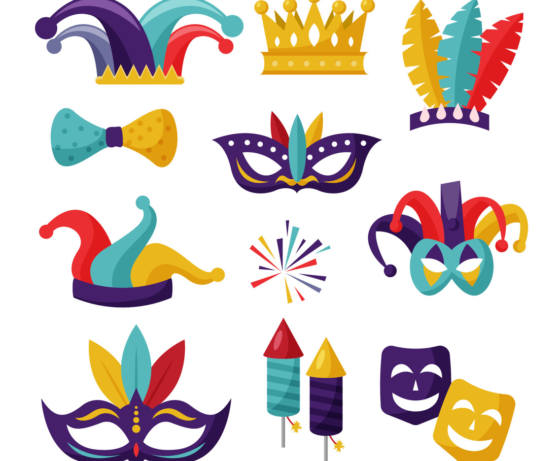 Mardi Gras Carnival Icon Set