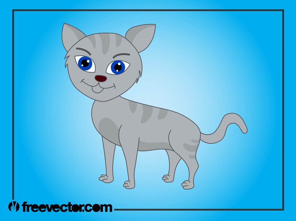 Gray Cartoon Cat