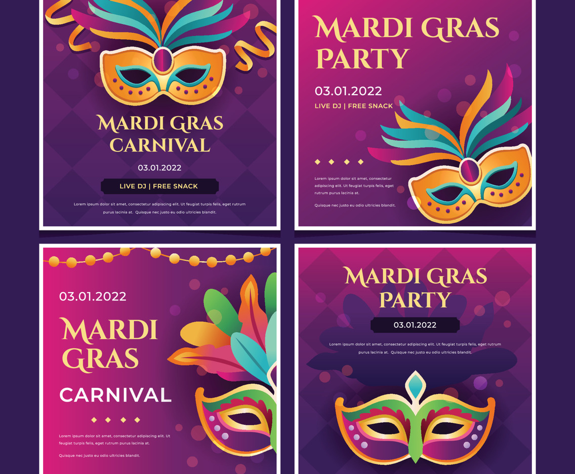 Mardi Graz Festival Celebration Instagram Post