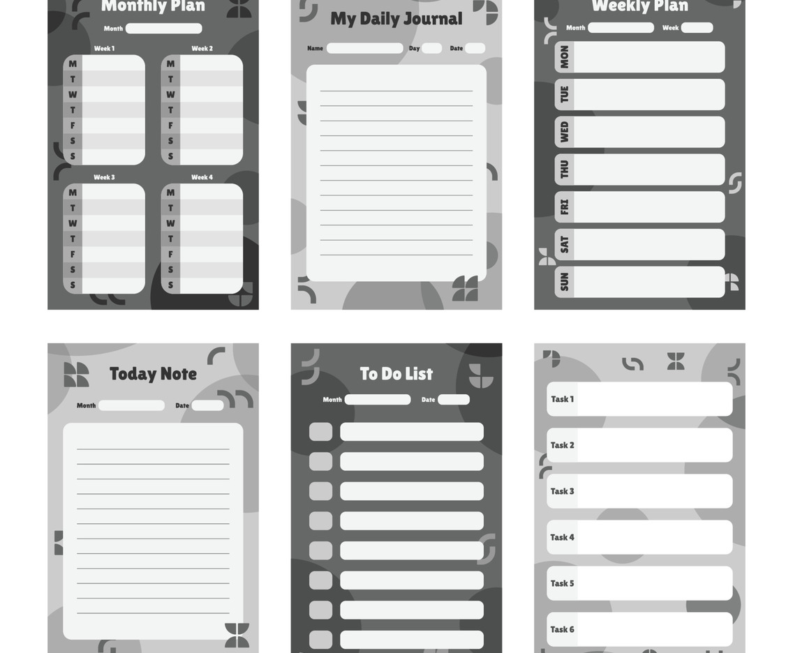 Monochrome Black and White Journal Template