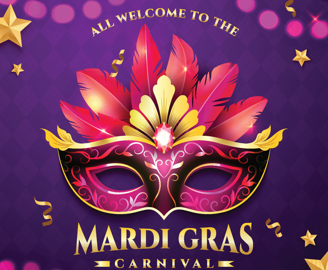 Realistic Colorful Mardi Gras Mask Illustration