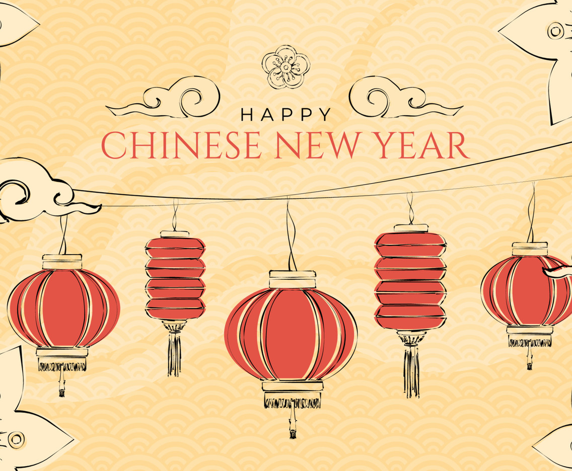 Hand Drawn Lantern Chinese New Year Background