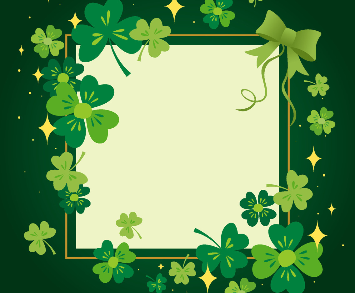 St.Patrick's Day Background with Flat Clover