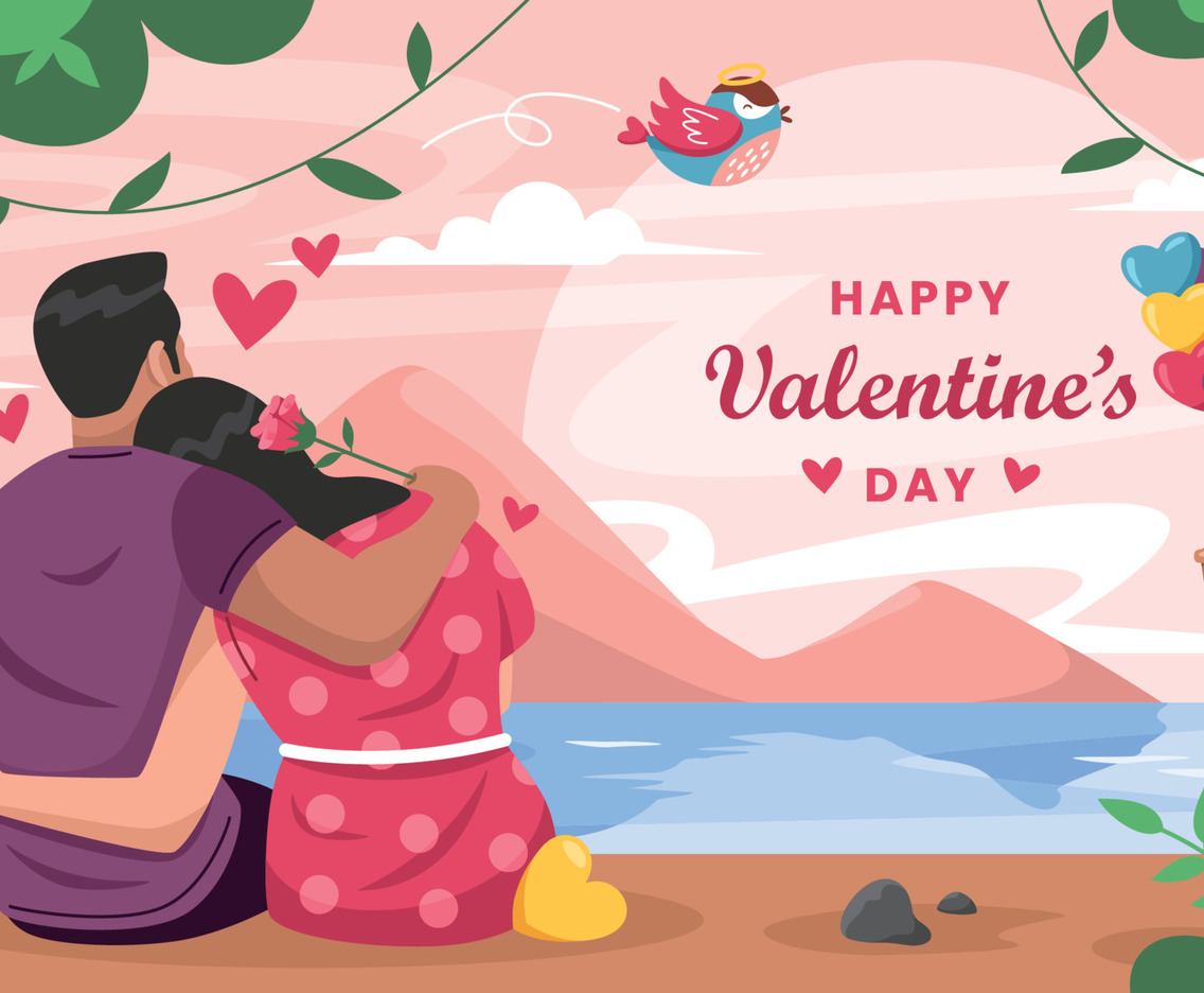 Romantic Couple Celebrating Valentine's Day