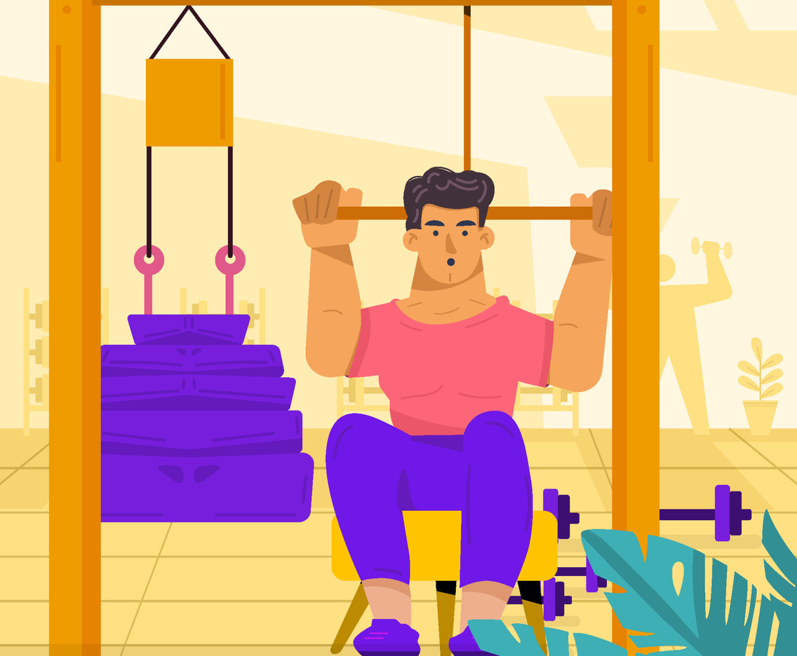 Man Exercise at Sport Club Concept