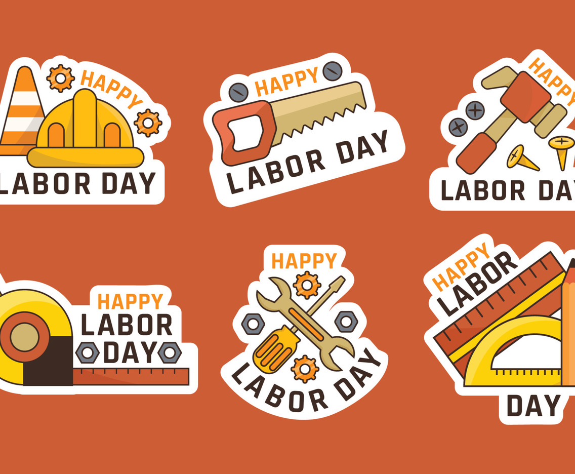 Labor Day Sticker Set