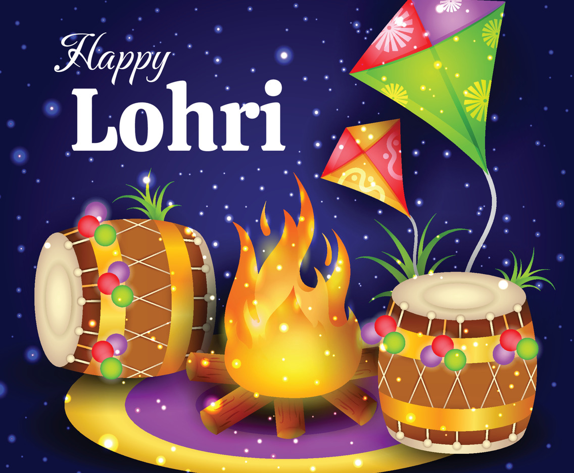 Happy Lohri Background Template