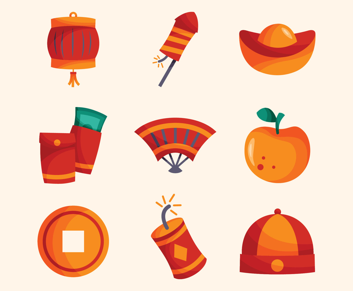 Chinese New Year Cute Doodle Icon Collection