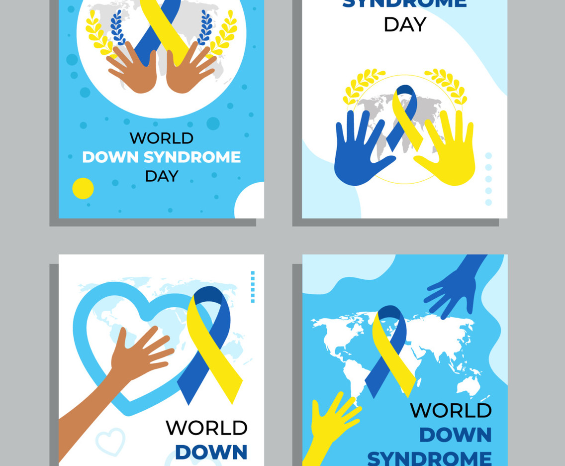 Set of World Down Syndrome Day Cards