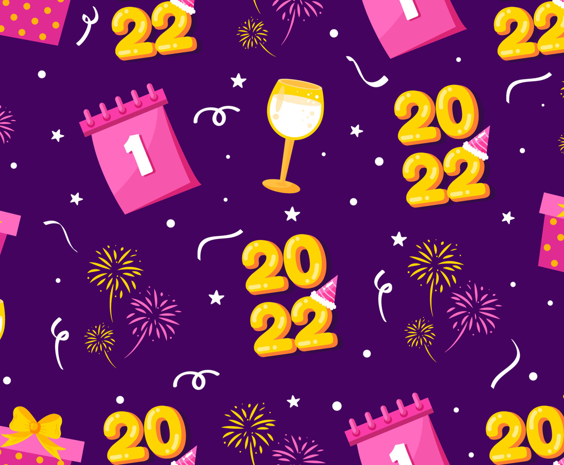 New Year Cheerful Seamless Pattern