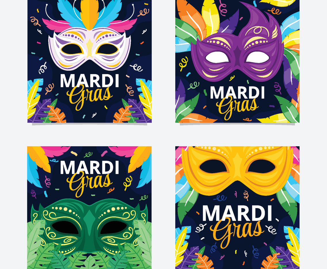 Mardi Gras Mask Festival Social Media Posts