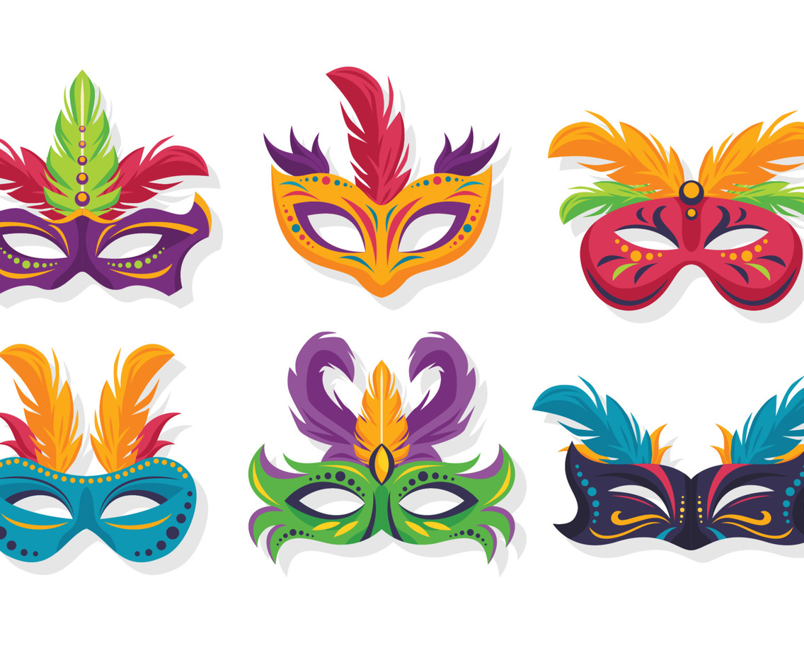 Mardi Gras Mask Icon Set