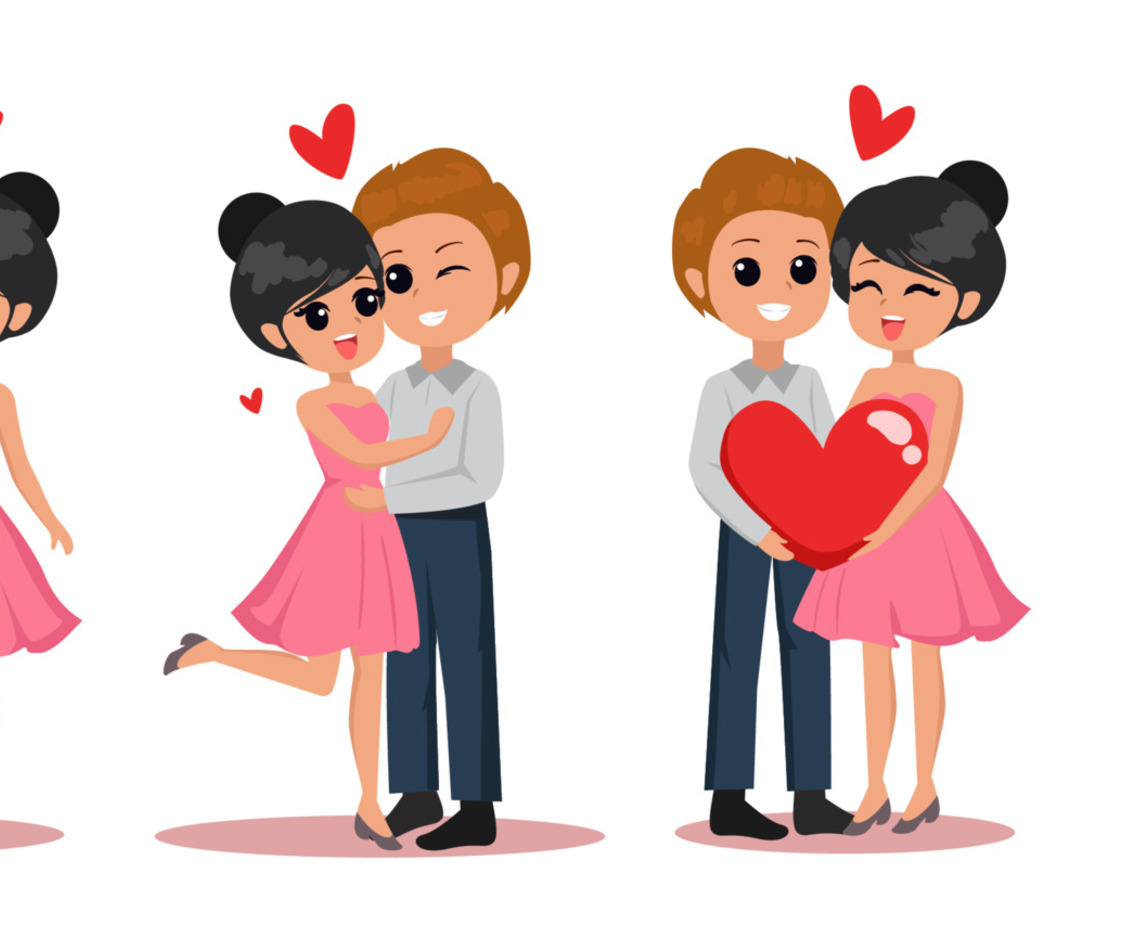 Valentine's Day Cute Character Couple Set