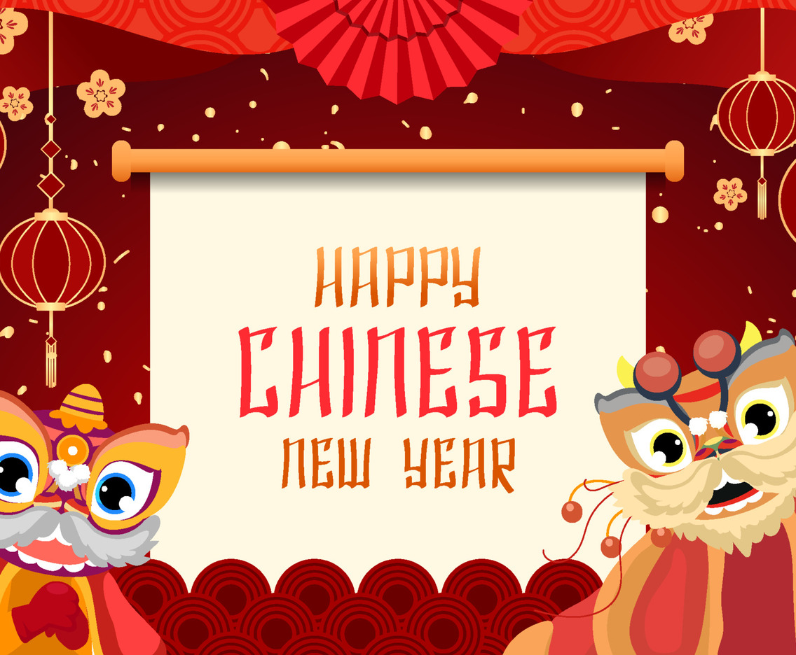 Chinese New Year Lion Dance Background