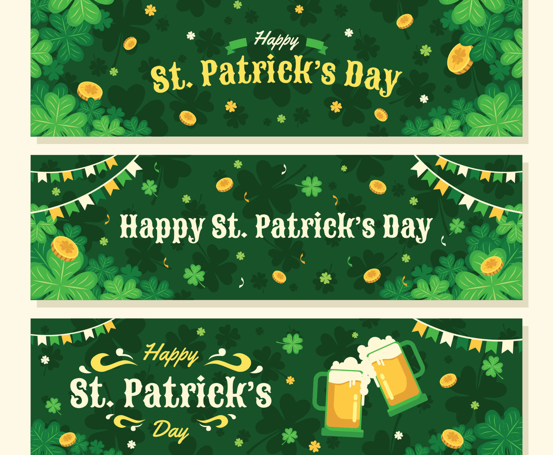 St. Patrick's Day Clover Banner Set