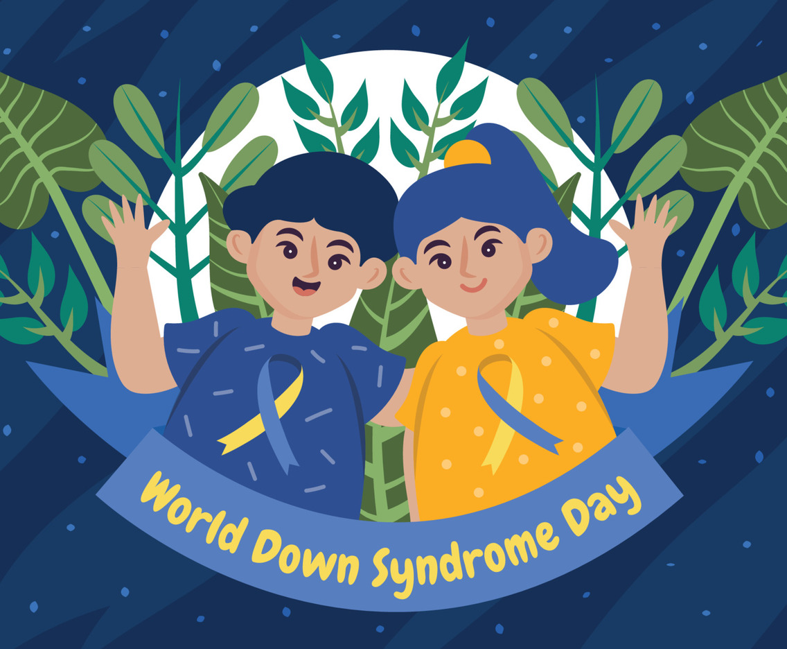 World Down Syndrome Day with Kids Background Template