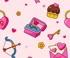 Cute Valentine's Day Elements Seamless Pattern