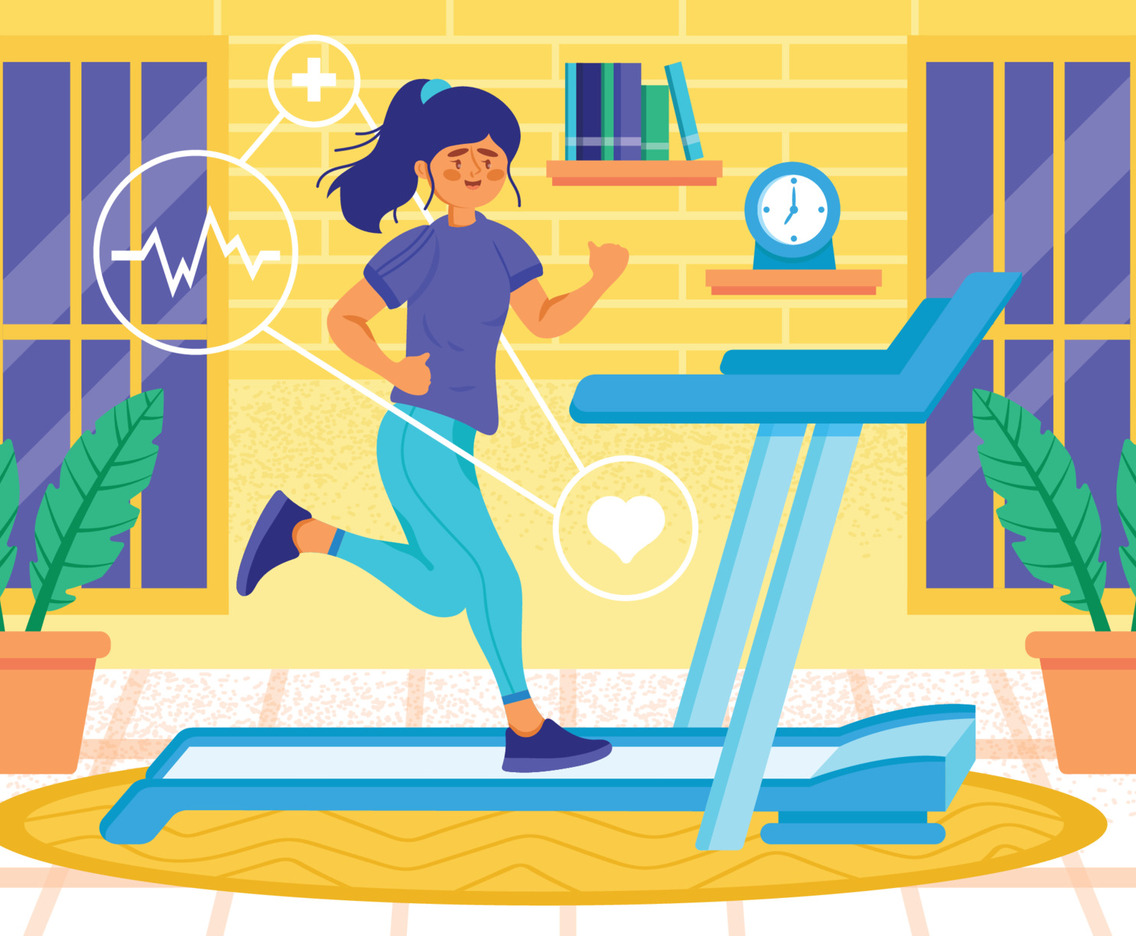 Woman Running at Home Concept
