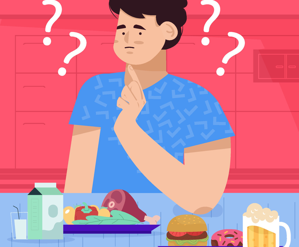 Man Confused Keep His Balance Diet or Not