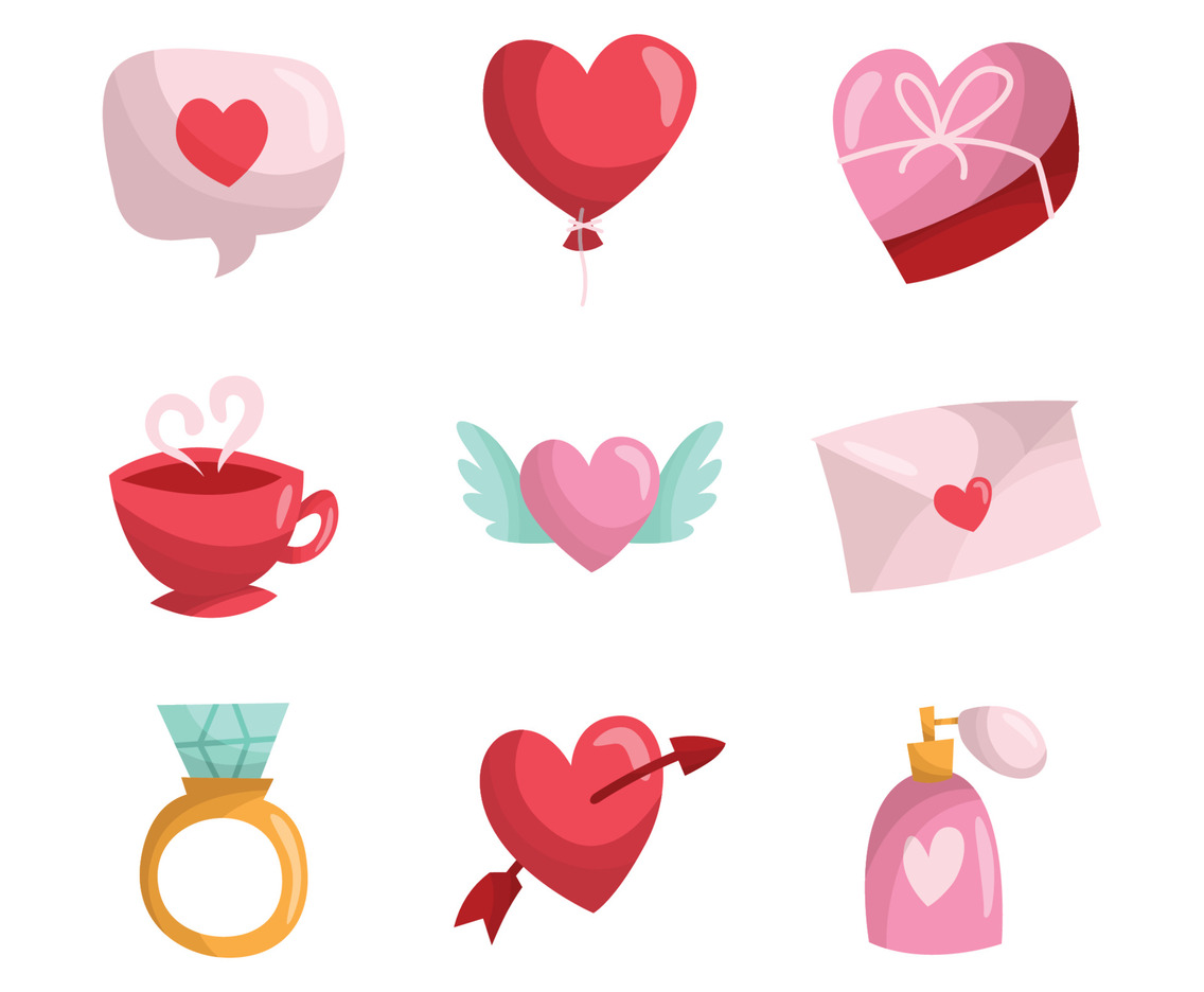 Valentine Day Cute Doodle Icon Collection