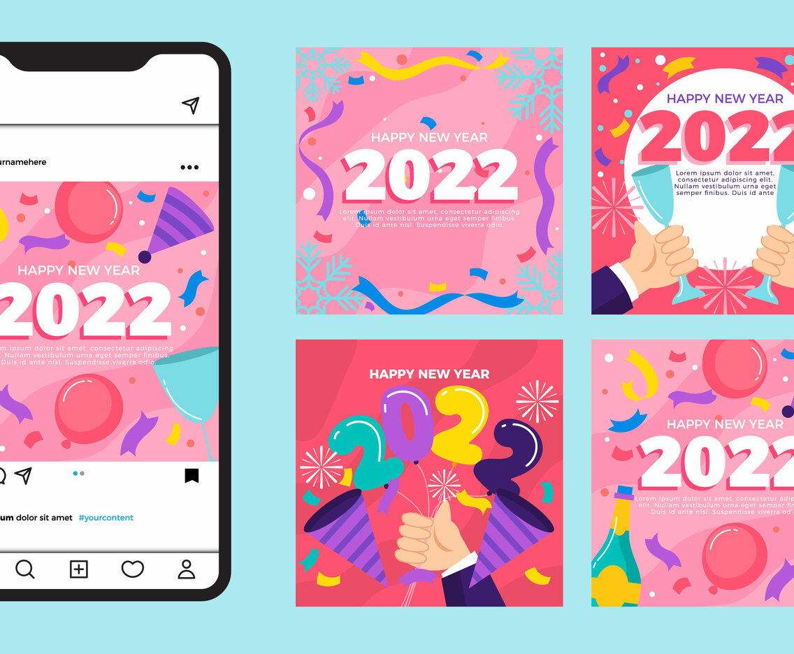 Social Media Story Post for Happy New Year