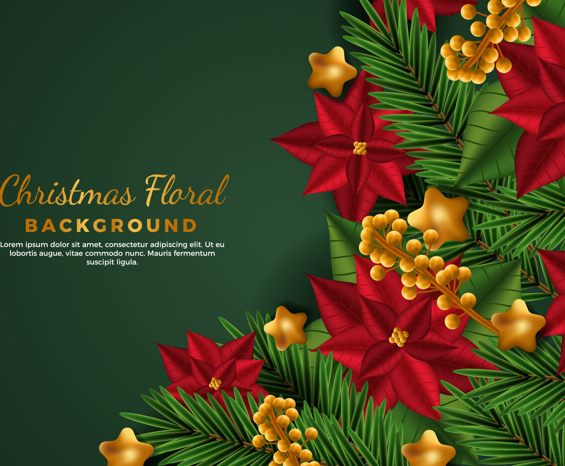 Christmas Floral Background Concept