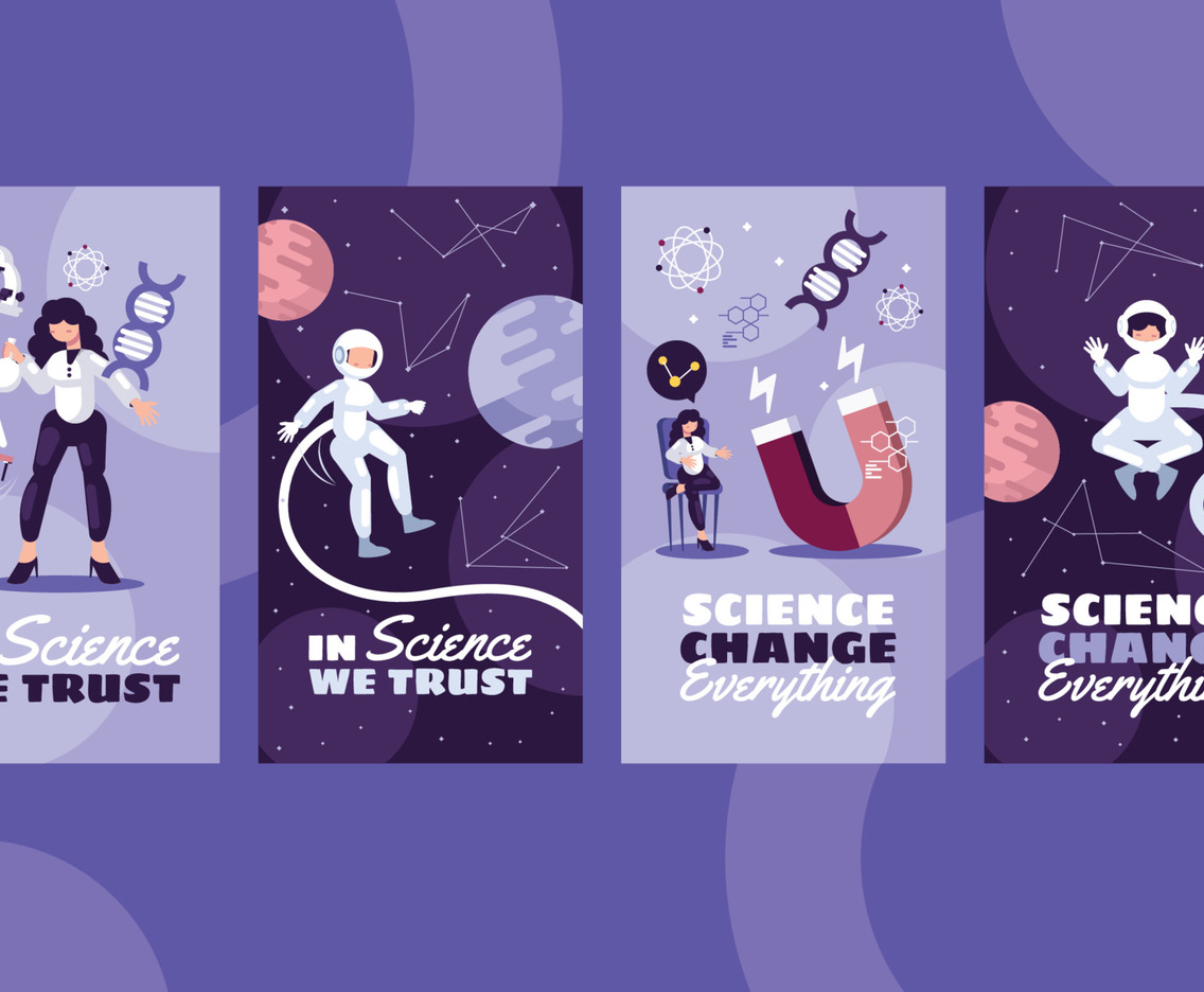 Sciencetis Woman and Astronaut Woman Social Media Post