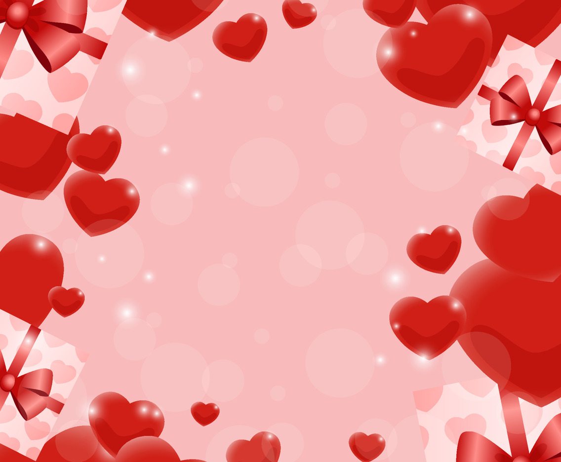Beatiful 3D Hearts as Frame on Cute Pink Background