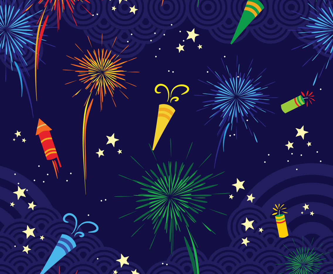 New Year Seamless Background