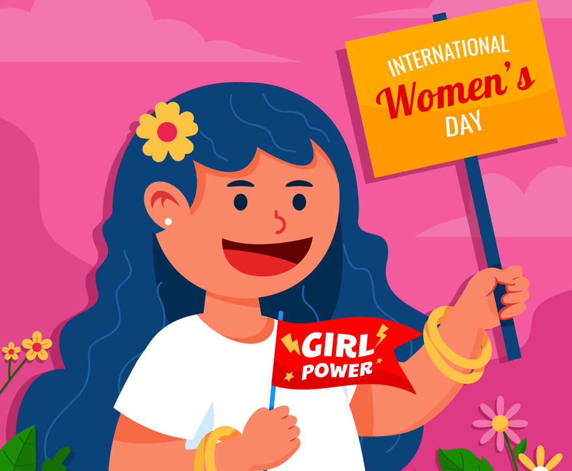 Women's Day Greetings on Placard
