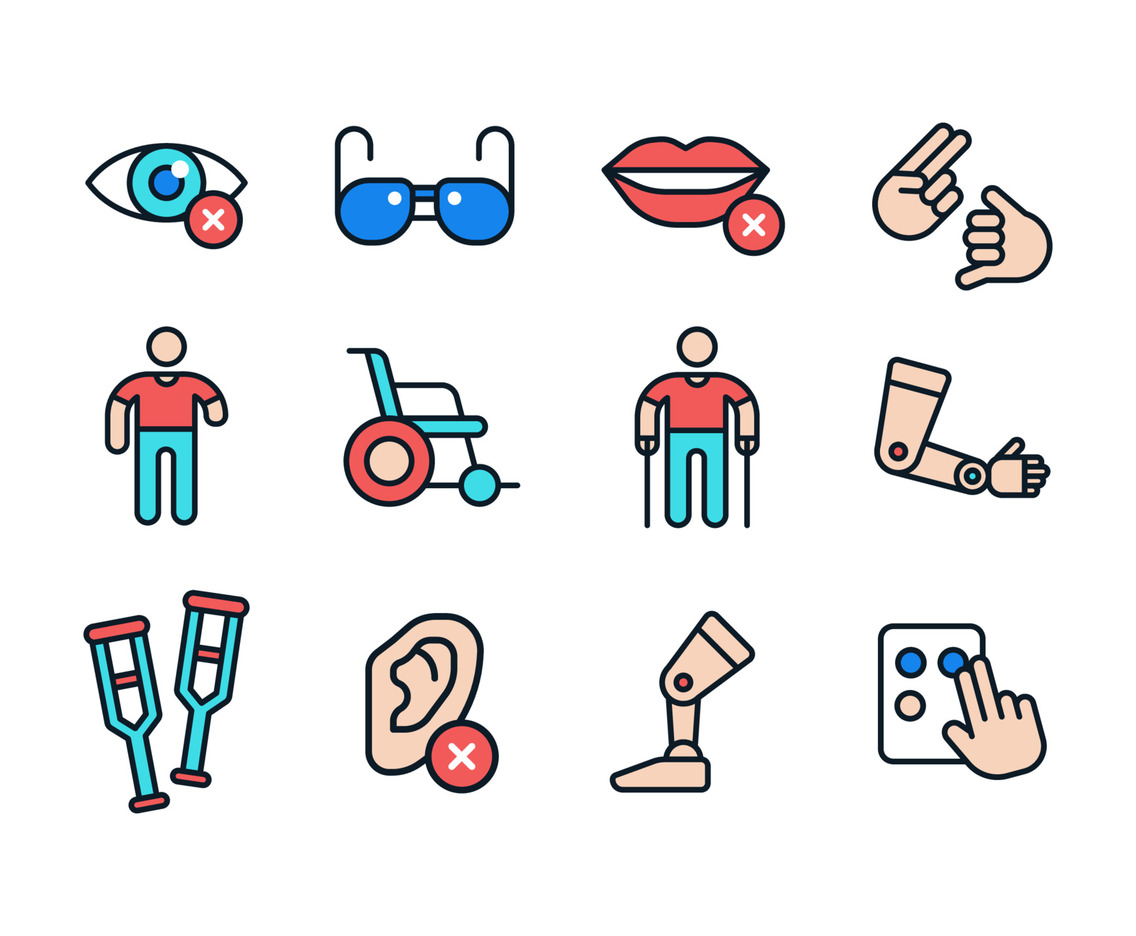 People with Disabilities Icon Set