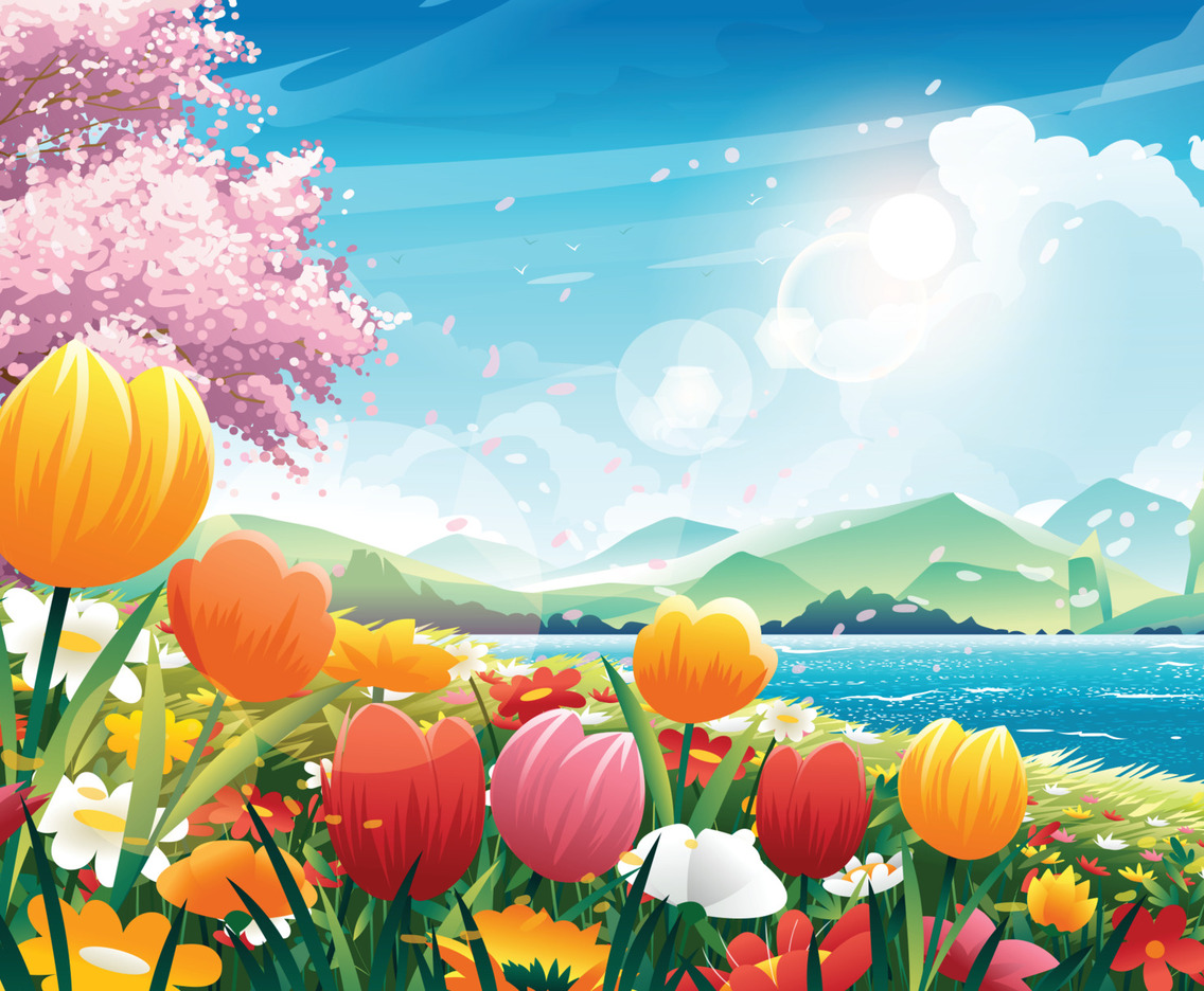 Beautiful Spring Landscape Nature Background